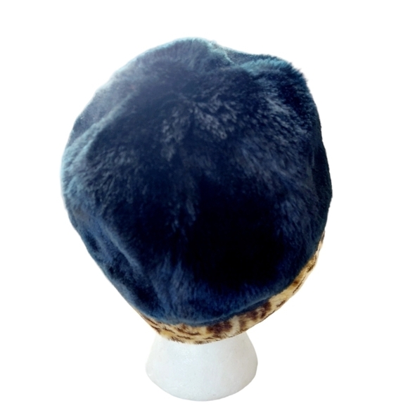 Fuzzy Black Cheetah Bucket Style Hat Retro 90's - Picture 7 of 11